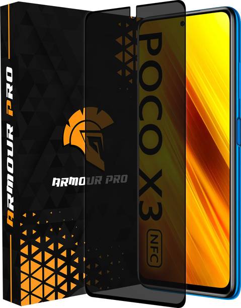 ArmourPro Edge To Edge Tempered Glass for Poco X3, Poco X3 Pro, (Privacy Protection Anti Spy Glass)