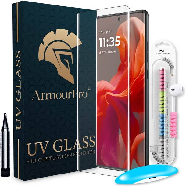 ArmourPro Edge To Edge Tempered Glass for Motorola G85 5G, Motorola G85, G85 5G, Moto G85 5G, Moto G85, UV Glue Tempered Glass with Cable Protector