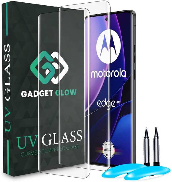 Gadget Glow Edge To Edge Tempered Glass for MOTOROLA Edge 40, MOTOROLA Edge 40, Moto Edge 40, Edge 40, UV Curved Screen Protector with Easy Installation Kit