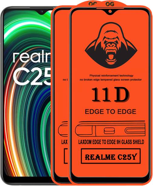 Laxdom Edge To Edge Tempered Glass for REALME C25Y