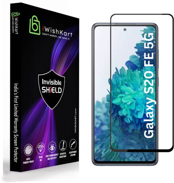 iWishKart Edge To Edge Tempered Glass for SAMSUNG Galaxy S20 FE 5G, Premium Military grade Edge to Edge Premium gorilla temper black glass screen guard with Self Installation Guide - Wet & Dry wipes, Dust Absorber | **60 Days With Warranty**, s20fe