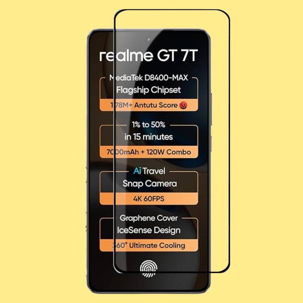 GORILLA FIVE Edge To Edge Tempered Glass for Realme GT 7T, Realme GT 7T 5G ( Screen Protector for Smartphone, Gorilla Five Glass )