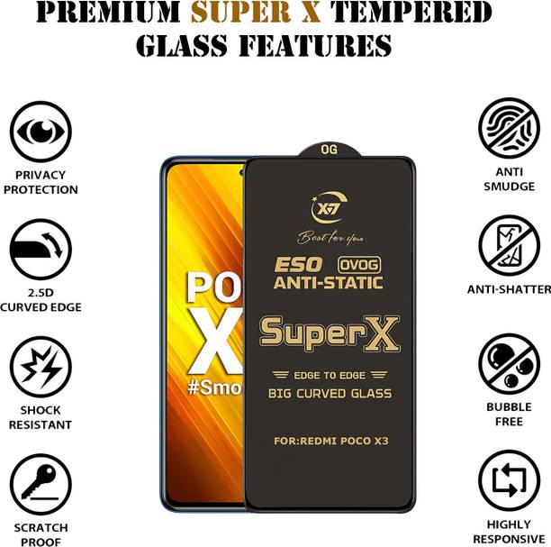 TWIGLO Edge To Edge Tempered Glass for REDMI POCO X3