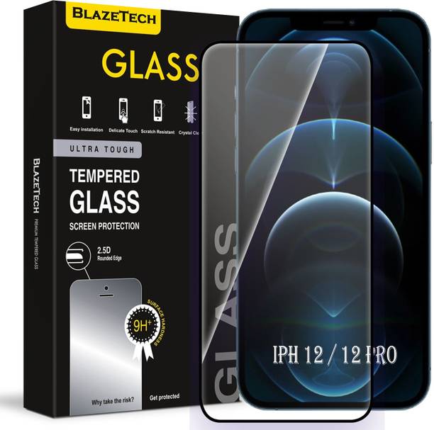 BlazeTech Edge To Edge Tempered Glass for Apple iPhone 12, iPhone 12