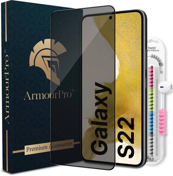 ArmourPro Edge To Edge Tempered Glass for Samaung Galaxy S22, Samsung S22, Privacy Tempered Glass with Cable Protector
