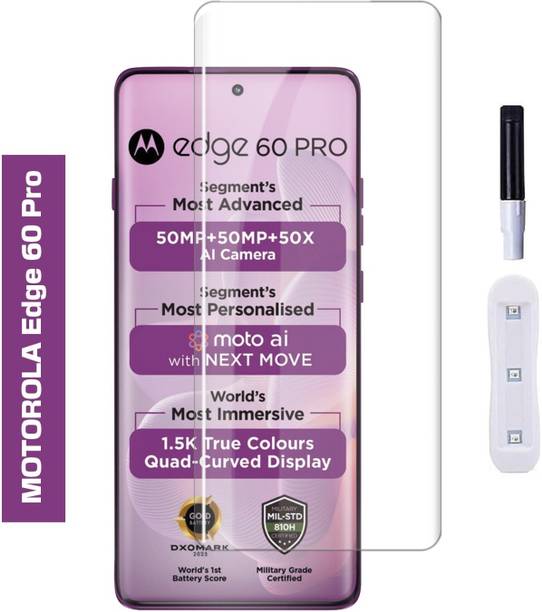 Gorilla Cases Edge To Edge Tempered Glass for Motorola Edge 60 Pro (Premium Technology UV Glass With Installation Kit , Cable Protector)