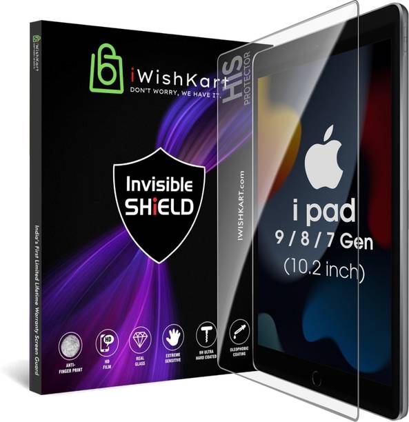 iWishKart Edge To Edge Tempered Glass for Apple iPad 9/8/7 Gen 10.2 Inch, Military grade Edge to Edge Premium gorilla temper / tg black glass screenguard with Self Installation Guide - Wet & Dry wipes, Dust Absorber [With Warranty] tab / tablet ka gilas cover, HiS_Pk1