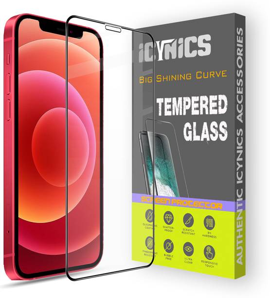 ICYNICS Edge To Edge Tempered Glass for Apple iPhone 12, Anti-Fingerprint, Waterproof, Oil-resistant, Bubble-Free, Anti-Static with Full Screen Coverage & Easy Installation