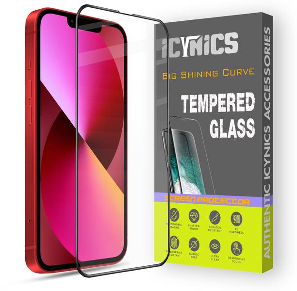 ICYNICS Edge To Edge Tempered Glass for Apple iPhone 13, Anti-Fingerprint, Waterproof, Oil-resistant, Bubble-Free, Anti-Static with Full Screen Coverage & Easy Installation