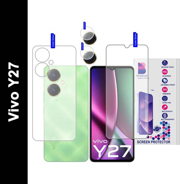 DESIBUZZ Front and Back Tempered Glass for vivo Y27, {Flexible}, vivo Y27 Camera Lens
