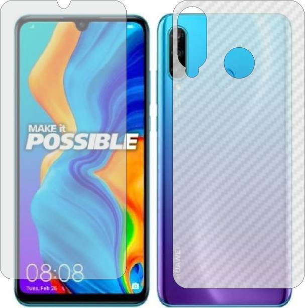 MOBART Front and Back Screen Guard for HUAWEI HONOR P30 LITE 2020 (Front Matte Finish & Back 3d Carbon Fiber)