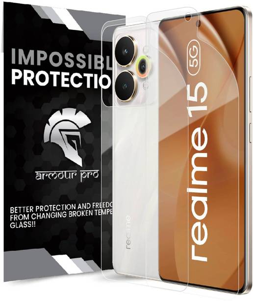 ArmourPro Front and Back Screen Guard for Realme 15 5G, Realme 15, Clear Unbreakable Membrane