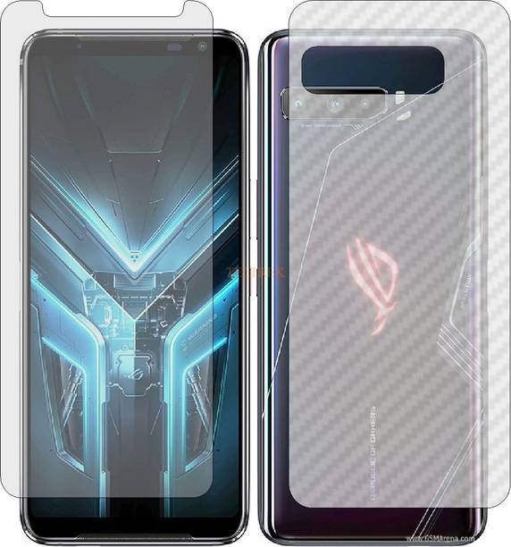 TELTREK Front and Back Tempered Glass for ASUS ROG PHONE 3 STRIX ASUS I003DD (Front Matte Finish & Back 3d Carbon Fiber)