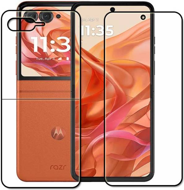 tombik Front and Back Tempered Glass for 4vq-Motorola Razr 50-fb