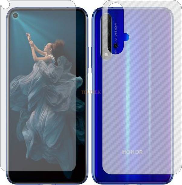 TELTREK Front and Back Tempered Glass for HONOR 20 (Front Matte Finish & Back 3d Carbon Fiber)