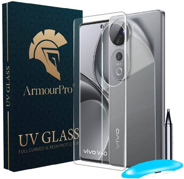 ArmourPro Front and Back Tempered Glass for Vivo V40 Pro 5G, Vivo V40 Pro, Vivo V40 5G, Vivo V40, UV Tempered Glass with Back Nano Fiber Guard