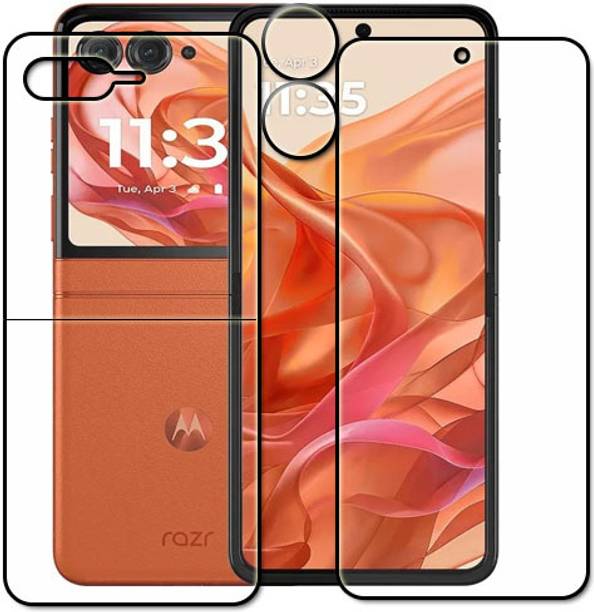 tombik Front and Back Tempered Glass for 7vq-Motorola Razr 50-fb,lens