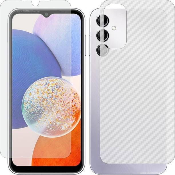 Fasheen Front and Back Tempered Glass for SAMSUNG GALAXY A14 5G (Front Matte Finish & Back 3d Carbon Fiber)