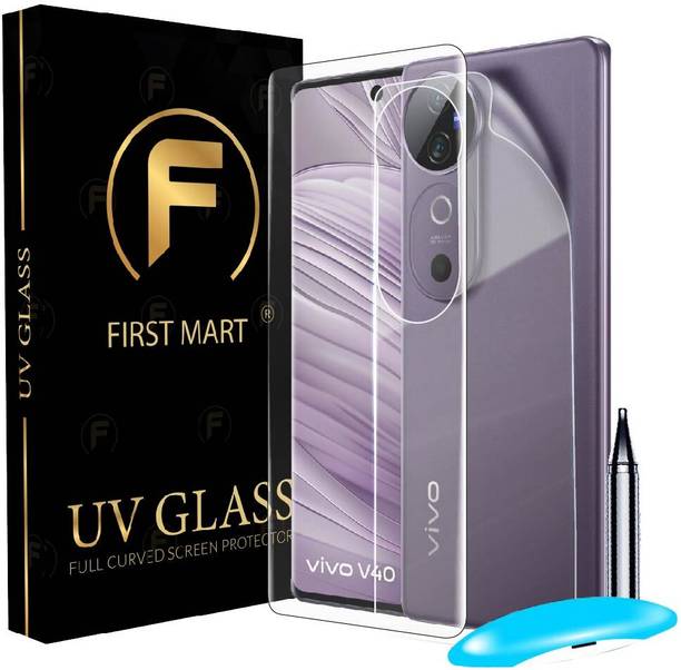 FIRST MART Front and Back Tempered Glass for Vivo V40 5G, Vivo V40, Vivo V40 Pro 5G, Vivo V40 Pro, UV Tempered Glass with Back Nano Fiber Guard