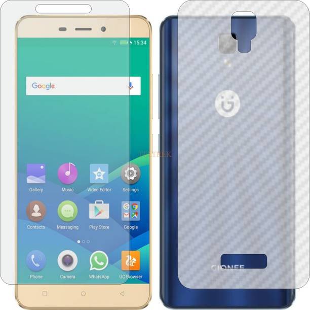 TELTREK Front and Back Tempered Glass for GIONEE P7 MAX (Front Matte Finish & Back 3d Carbon Fiber)