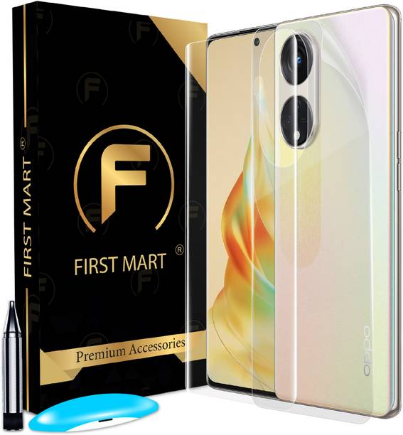 FIRST MART Front and Back Tempered Glass for Oppo Reno 8T 5G, RENO 8T 5G, ( 1 UV Light Tempered Glass with 1 Matte Back Fiber Membrane )