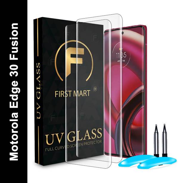 FIRST MART Edge To Edge Tempered Glass for MOTOROLA Edge 30 Fusion, MOTOROLA Edge 30 Fusion, Moto Edge 30 Fusion, Edge 30 Fusion, UV Curved Screen Protector with Easy Installation Kit