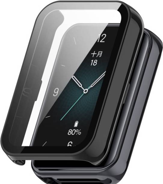 KAZUKI Screen Guard for Honor Band 9 PC + Tempered Film Integrated Watch Protective Case(Black)
