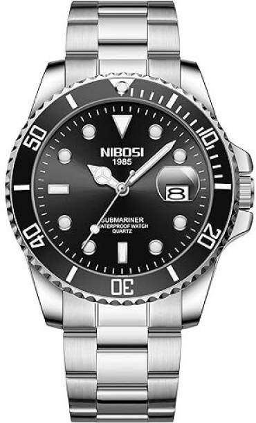 LIGHTWINGS Screen Guard for NIBOSI Mens Watch Analog Quartz Green Dial Stainless Steel Waterproof Sport Business Dress Wrist Watch