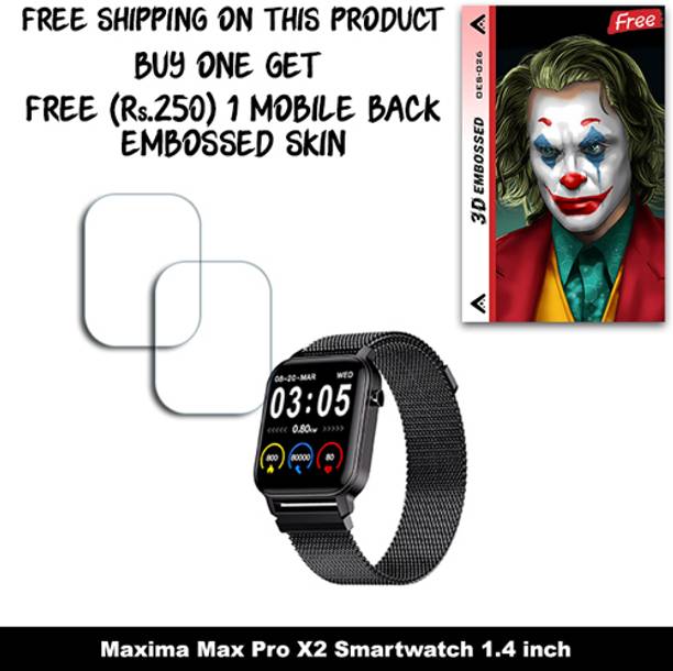 ARBAN Screen Guard for Maxima Max Pro X2 Smartwatch 1.4 inch WITH FREE 250 RUPEES 1 3D EMBOSSED SKIN FOR MOBILE BACK W2S026