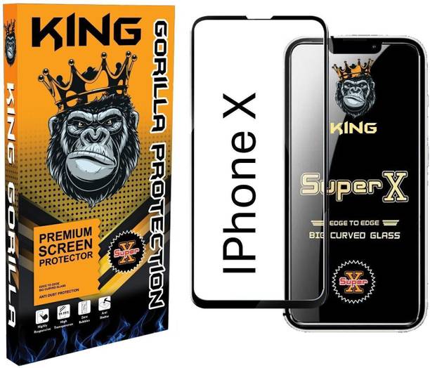KING GORILLA Screen Guard for Tempered Glass Screen Protector for Apple iPhone X – 9H Hardness, Ultra-Clear, Edge-to-Edge Coverage