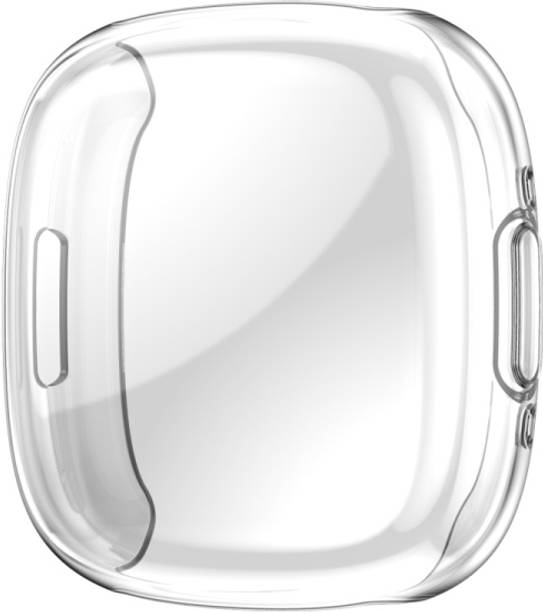 KAZUKI Screen Guard for Fitbit Versa 4 / Sense 2 Full Coverage TPU Electroplating Watch Protective Case (Clear)