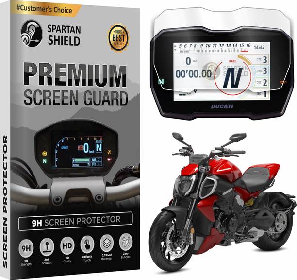 spartan shield Screen Guard for DUCATI BIKES - PANIGALE V4/V4S - STREETFIGHTER V4/V4S - DIAVEL V4 || Anti Scratch || Instrument Console Protector 2024 [Not Tempered Glass]