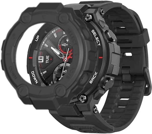 KAZUKI Screen Guard for Amazfit T Rex/Amazfit T-Rex Pro Bumper Case (Black)