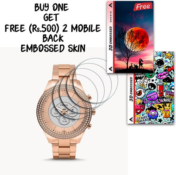 ARBAN Screen Guard for fossil Stella Gen 6 Hybrid 0.94 inch WITH FREE 500 RUPEES 2 3D EMBOSSED SKIN FOR MOBILE BACK S010