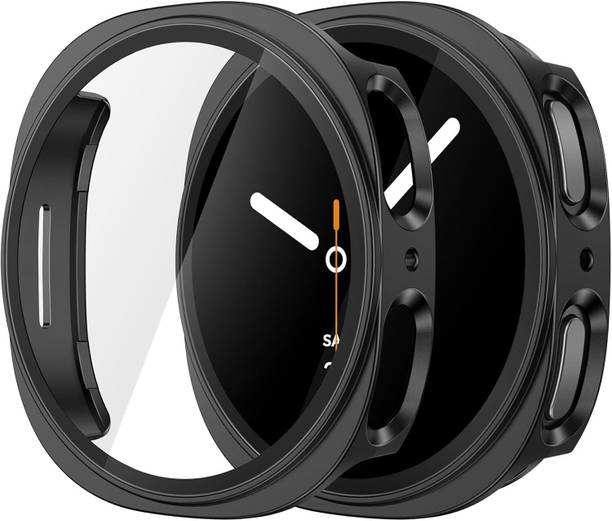 SwapME Screen Guard for New 2025 Galaxy Watch 8 Screen Protector 44mm, Protective Hard Case with Built-in Tempered Glass, Ultra-Thin Scratch Resistant Face Cover for Samsung Watch 8 44mm