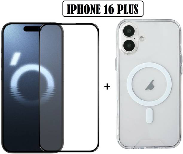 Leplion Screen Guard for Iphone 16 plus Glass+Magsafe cover (Pack of 1)