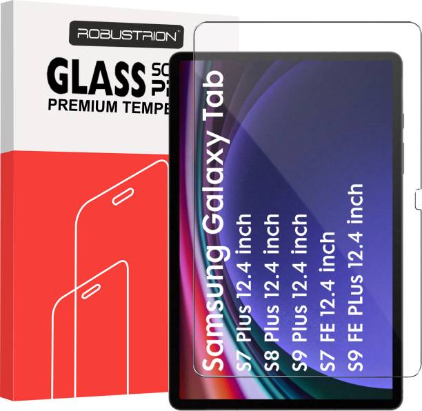 Robustrion Tempered Glass Guard for Samsung Tab S9 FE Plus 12.4 inch, Samsung Tab S9 Plus 12.4 inch, Samsung Tab S7 FE 12.4 inch