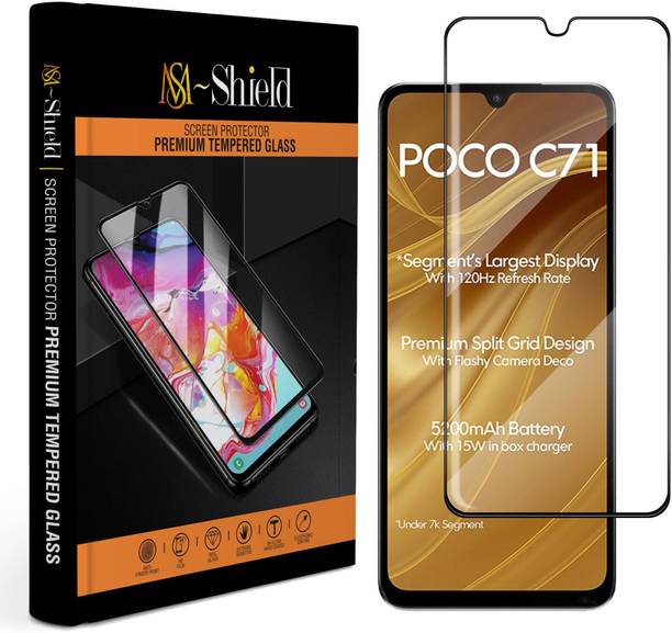 MS-Shield Tempered Glass Guard for POCO C71, Advanced HD+ Gorilla Glass Protection