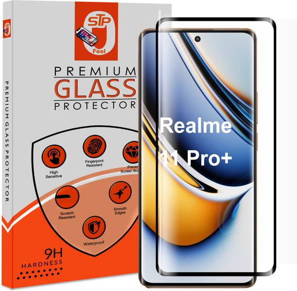 STP FEEL Tempered Glass Guard for Realme 10 Pro Plus/ Realme 11 Pro/ Realme 11 Pro + Plus Black Border Screen Protector