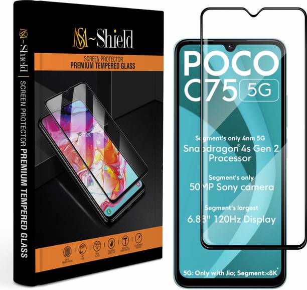MS-Shield Tempered Glass Guard for POCO C75 5G, High Transparency HD+ Glass Protection