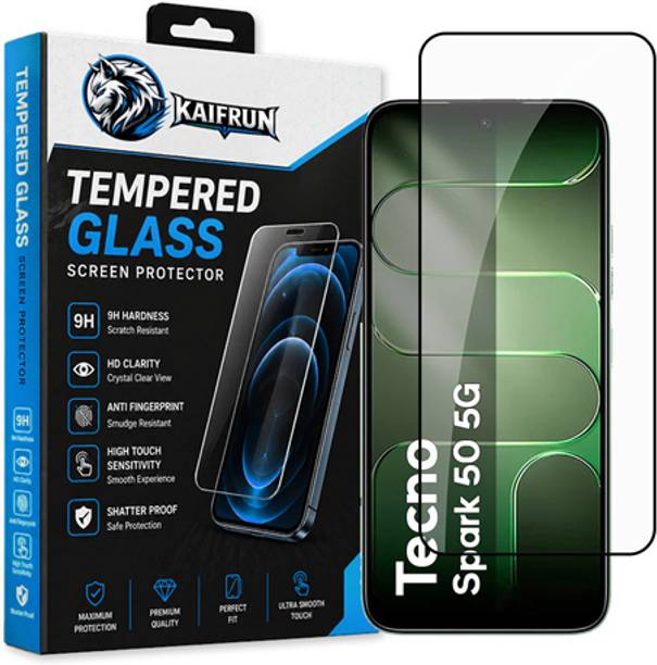 KAIFRUN Tempered Glass Guard for Tecno Spark 50 5G | Screen Guard Protector | 9H Hardness | Edge to Edge | Full Coverage | Case Friendly