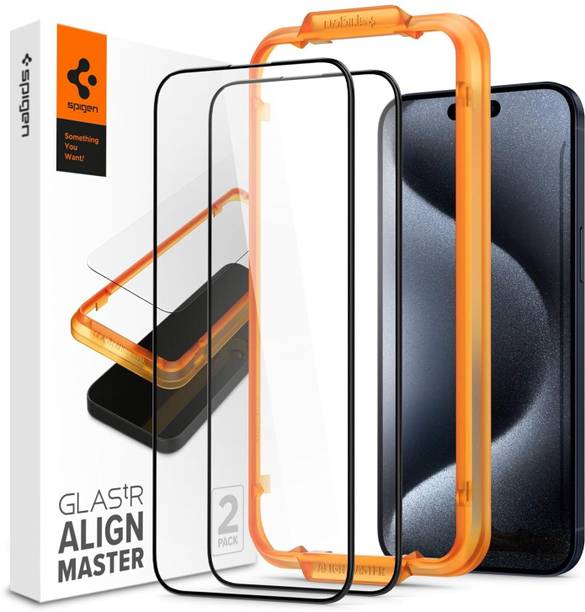 Spigen Tempered Glass Guard for Apple iPhone 15 Pro (Pack of 2)