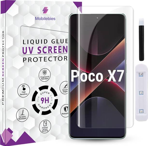 Mobilebies Tempered Glass Guard for Poco X7 Premium HD+ UV Glass with Installation Kit