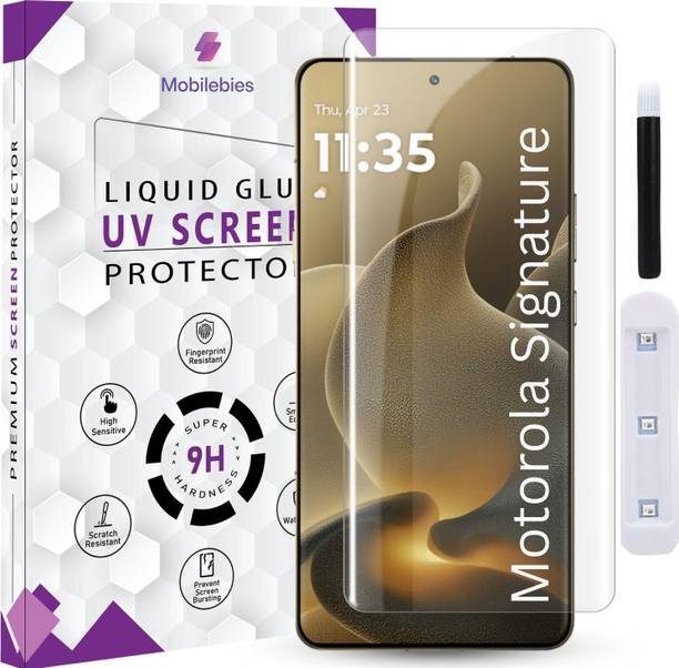 Mobilebies Tempered Glass Guard for Motorola-Signature 5G Premium HD+ UV Glass with Installation Kit