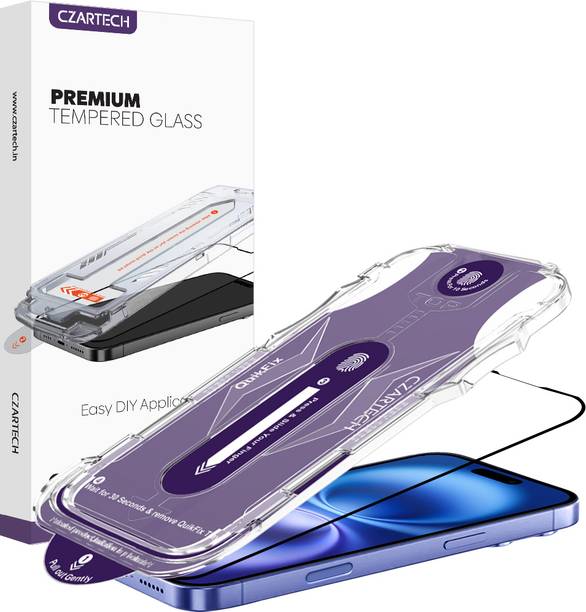 CZARTECH Tempered Glass Guard for Apple iPhone 16 Quick Fix Glass