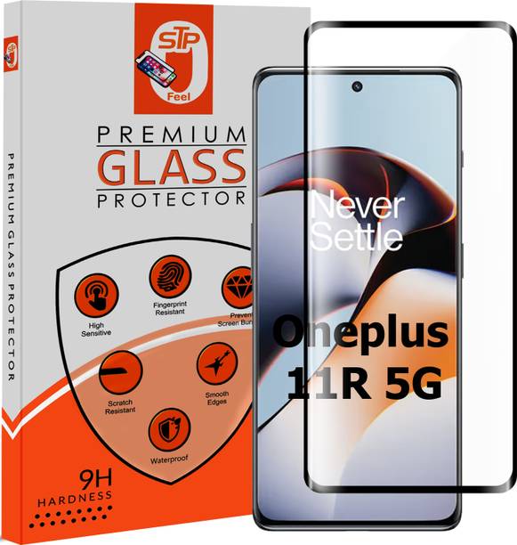 STP FEEL Tempered Glass Guard for Oneplus 11R 5G, Advanced Black Border NON UV GLASS Screen Protector Guard