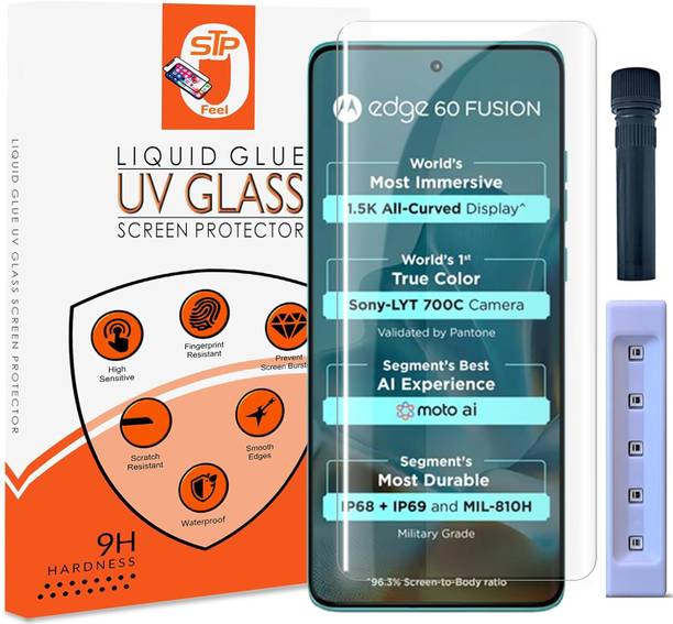 STP FEEL Tempered Glass Guard for Motorola Edge 60 Fusion 5G, Moto Edge 60 Pro, Moto Edge 60 5G UV Advanced Curved Screen Protector Guard with Easy Installation Kit
