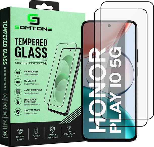 SOMTONE Tempered Glass Guard for Honor Play 10 5G FRONT | Edge to Edge Screen Protector Guard | 9H Hardness | Edge to Edge | Bubble Free | HD Clear | Fingerprint Compatible | Case friendly