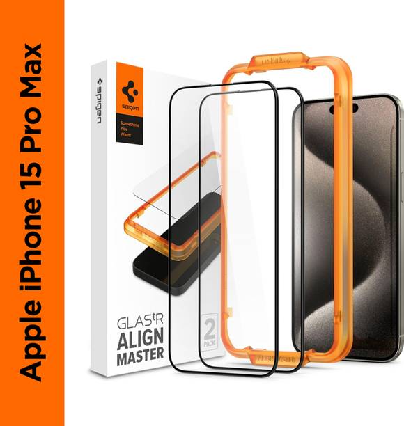 Spigen Tempered Glass Guard for Apple iphone 15 Pro Max (Pack of