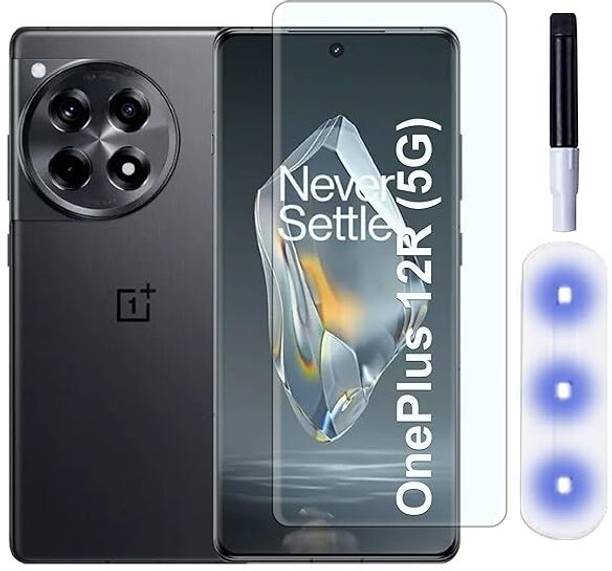 YAFILO Tempered Glass Guard for OnePlus 12R 5G Curved Tempered Glass Full Adhesive Glue Full Screen Coverage - Easy Fit